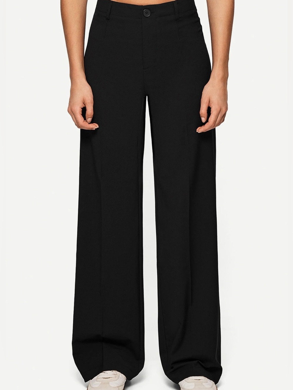 Bershka Black Wide Leg Trousers/Dress Pants
